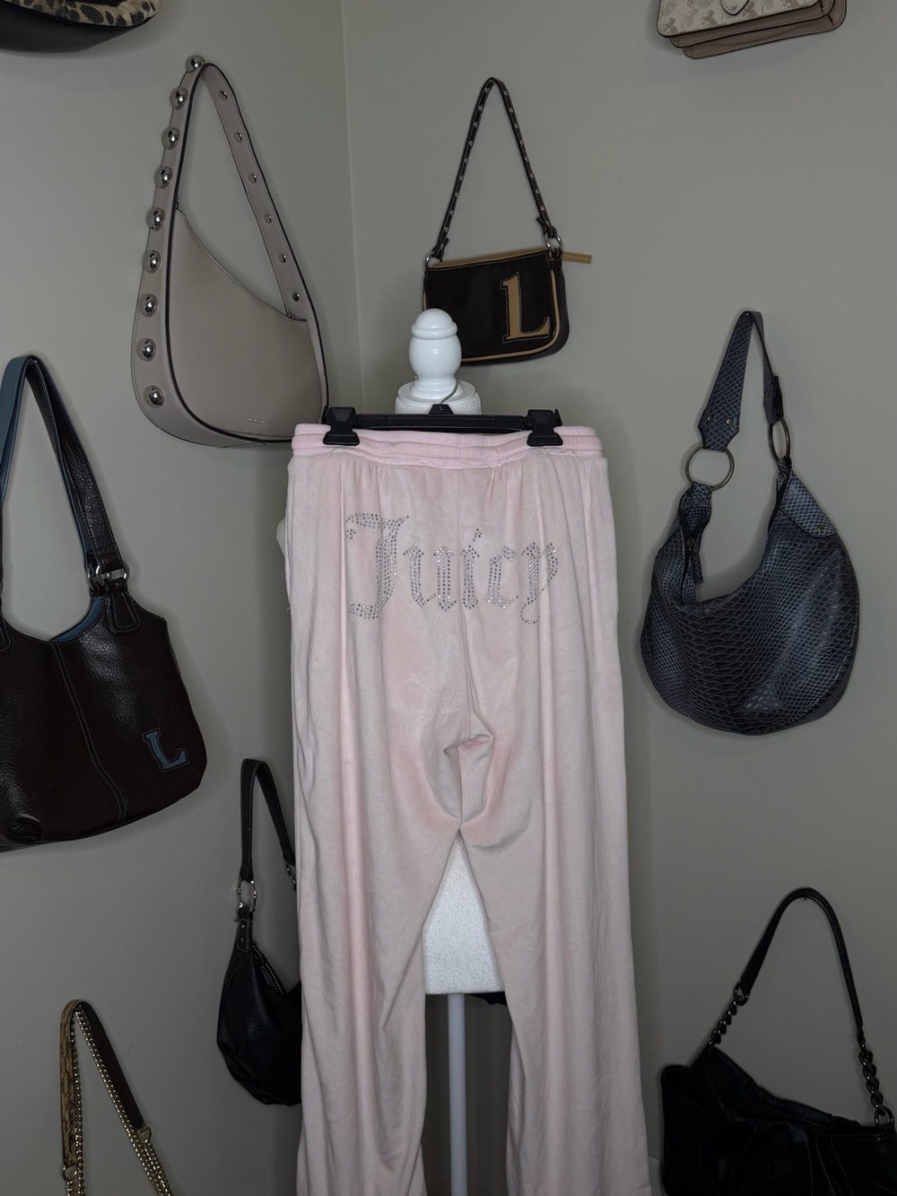 Juicy Couture Women's Pink Velour Pants - Size S